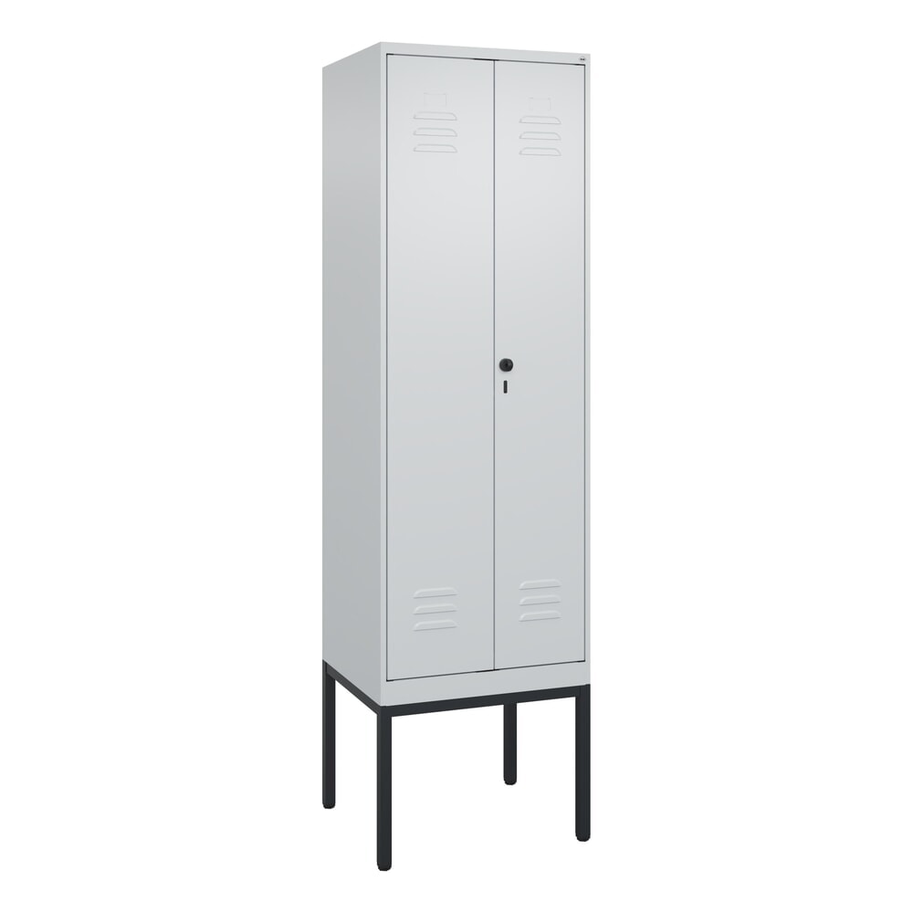 Produktabbildung Nr. 9: C+P Schwarz-Weiß-Spind Classic PLUS, Gestell, 2 Abteile, HxBxT 2.120 x 600 x 500 mm, lichtgrau, lichtgrau, für Vorhängeschloss