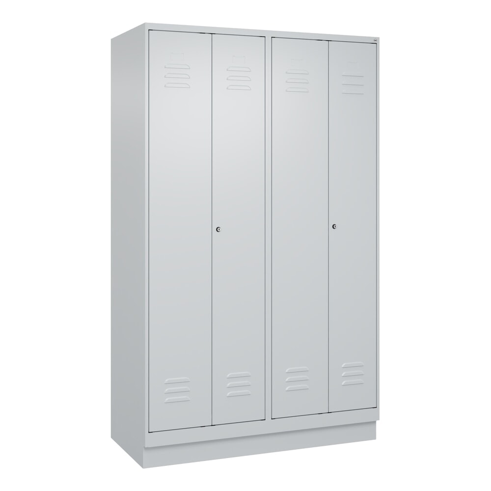 Produktabbildung Nr. 9: C+P Schwarz-Weiß-Spind Classic PLUS, Sockel, 4 Abteile, HxBxT 1.950 x 1.200 x 500 mm, lichtgrau, lichtgrau, Zylinderschloss