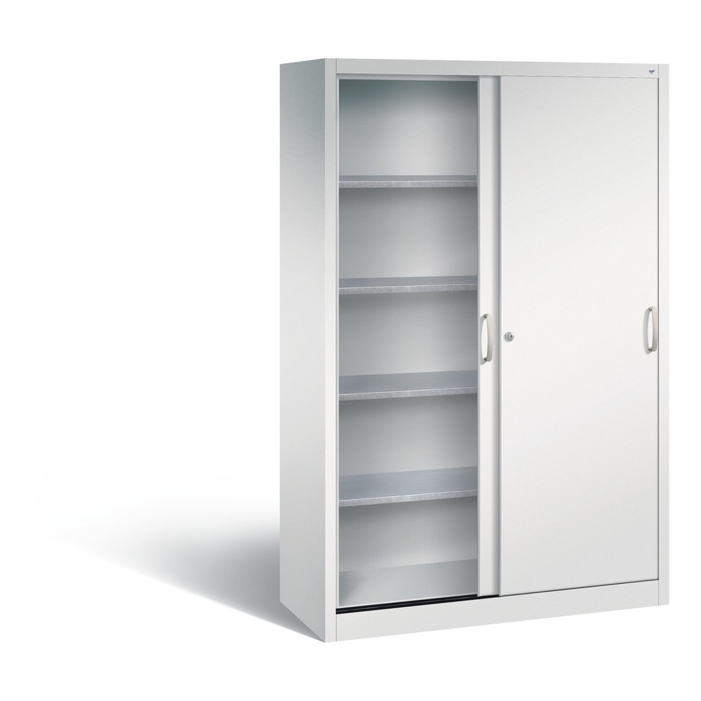 Produktabbildung Nr. 2: C+P Schwerlast-Schiebetürenschrank, HxBxT 1.950 x 1.200 x 500 mm, 4 Fachböden, lichtgrau, lichtgrau