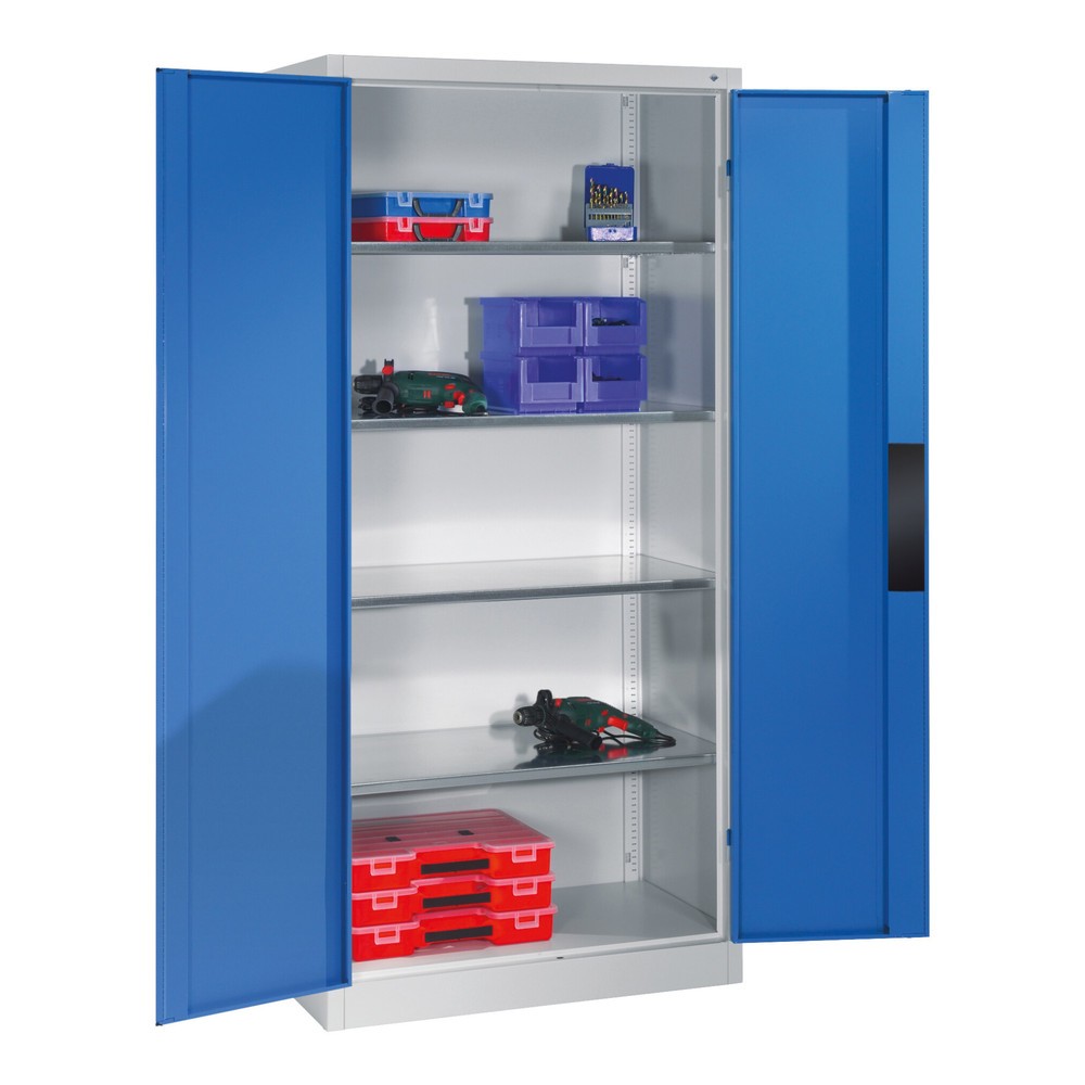Produktabbildung Nr. 5: C+P Schwerlastschrank mit 4 Fachböden, HxBxT 1.950 x 930 x 500 mm, lichtgrau, anthrazitgrau
