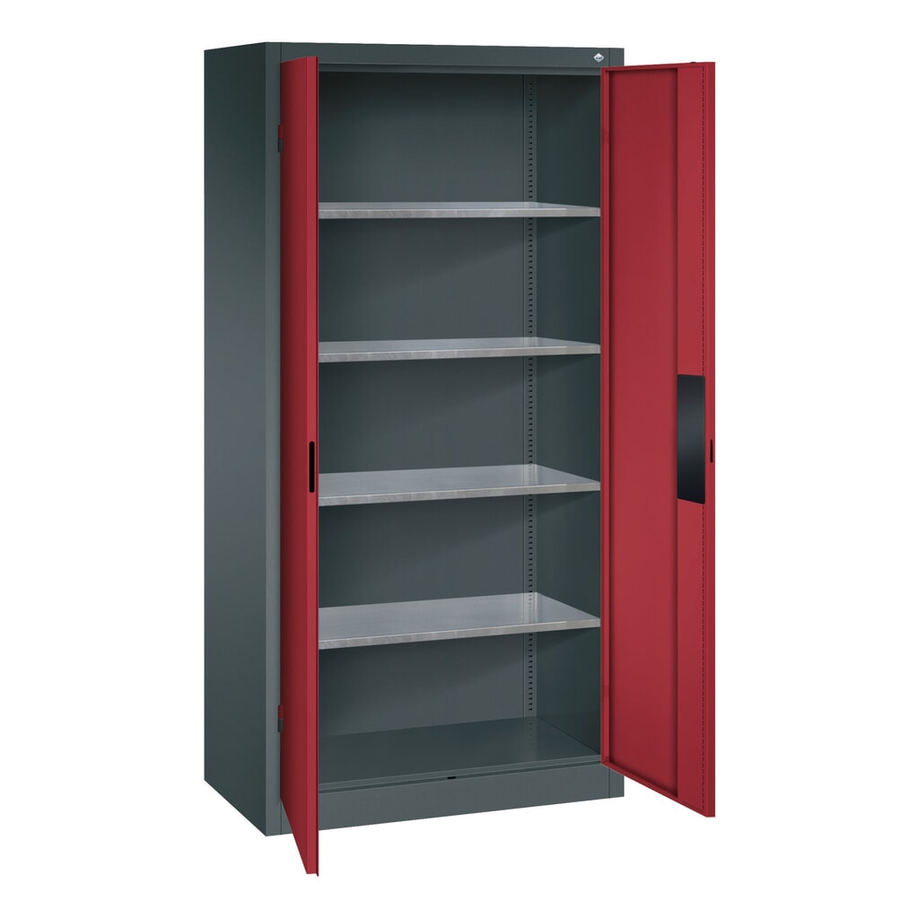 Produktabbildung Nr. 5: C+P Schwerlastschrank mit 4 Fachböden, HxBxT 1.950 x 930 x 500 mm, anthrazitgrau, schwarzgrau