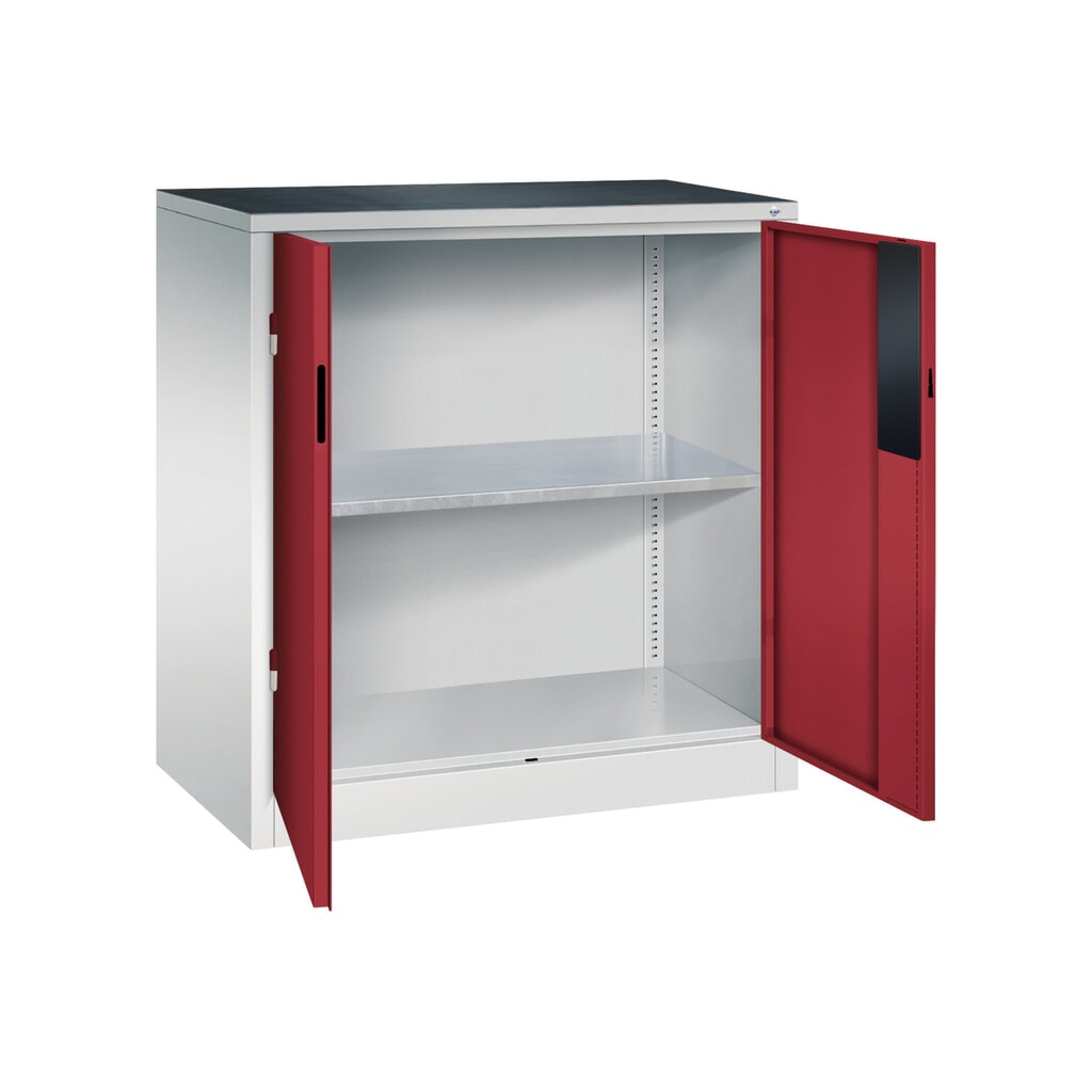 Produktabbildung Nr. 5: C+P Schwerlastschrank mit 1 Fachboden, HxBxT 1.000 x 930 x 500 mm, lichtgrau, rubinrot
