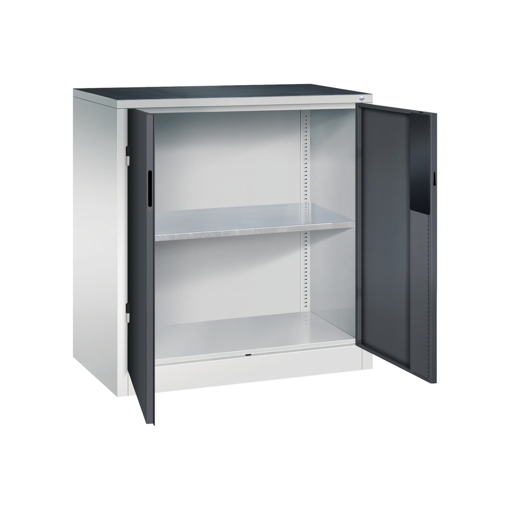 C+P Schwerlastschrank mit 1 Fachboden, HxBxT 1.000 x 930 x 500 mm, lichtgrau, schwarzgrau Produktabbildung Nr. 5: C+P Schwerlastschrank mit 1 Fachboden, HxBxT 1.000 x 930 x 500 mm, lichtgrau, schwarzgrau