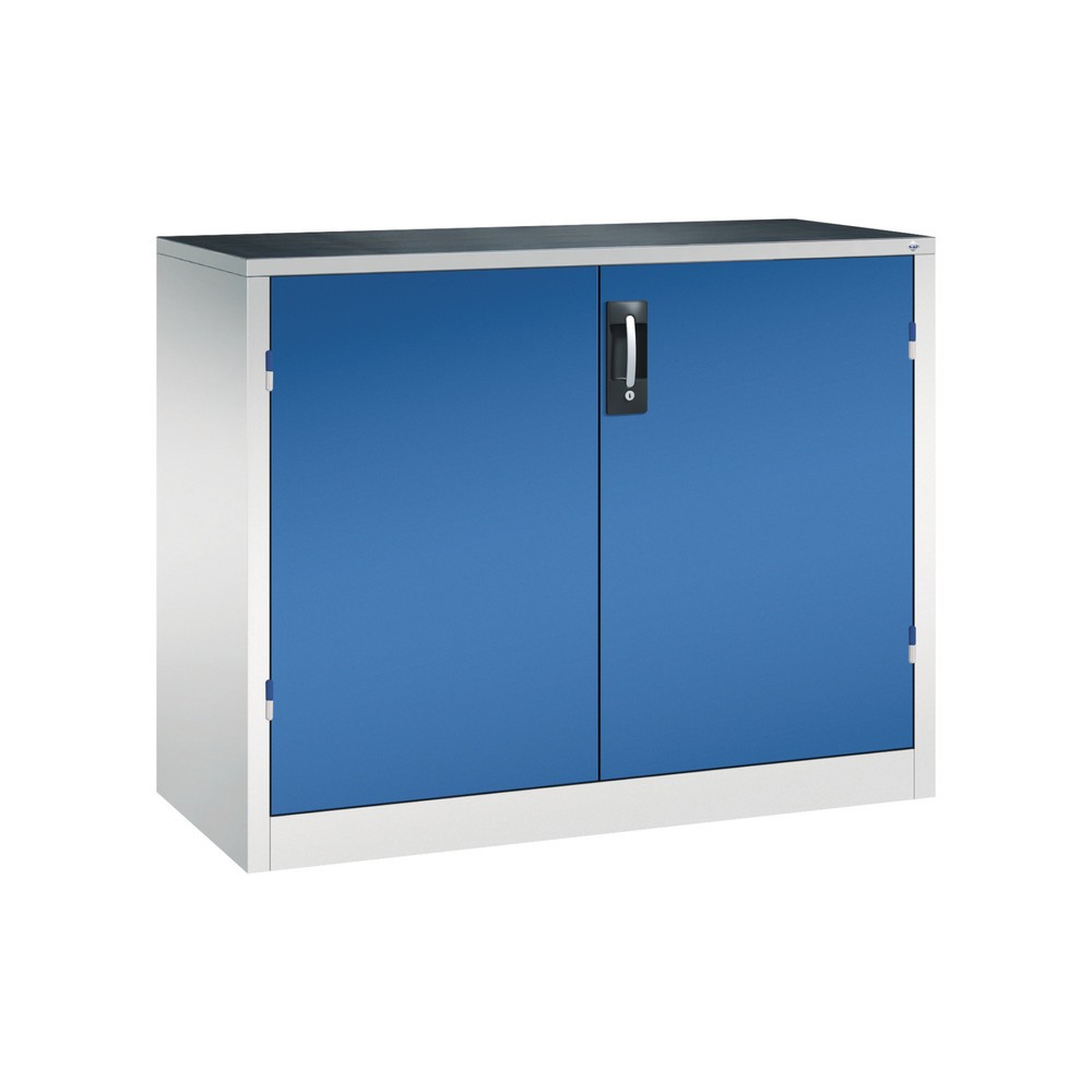 Produktabbildung: C+P Schwerlastschrank mit 1 Fachboden, HxBxT 1.000 x 1.200 x 500 mm, lichtgrau, enzianblau