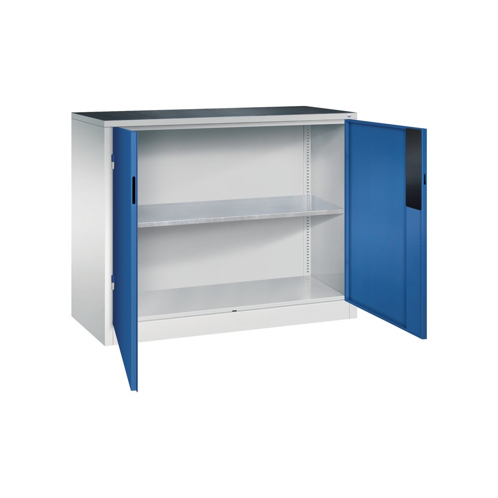 Produktabbildung Nr. 3: C+P Schwerlastschrank mit 1 Fachboden, HxBxT 1.000 x 1.200 x 500 mm, lichtgrau, enzianblau