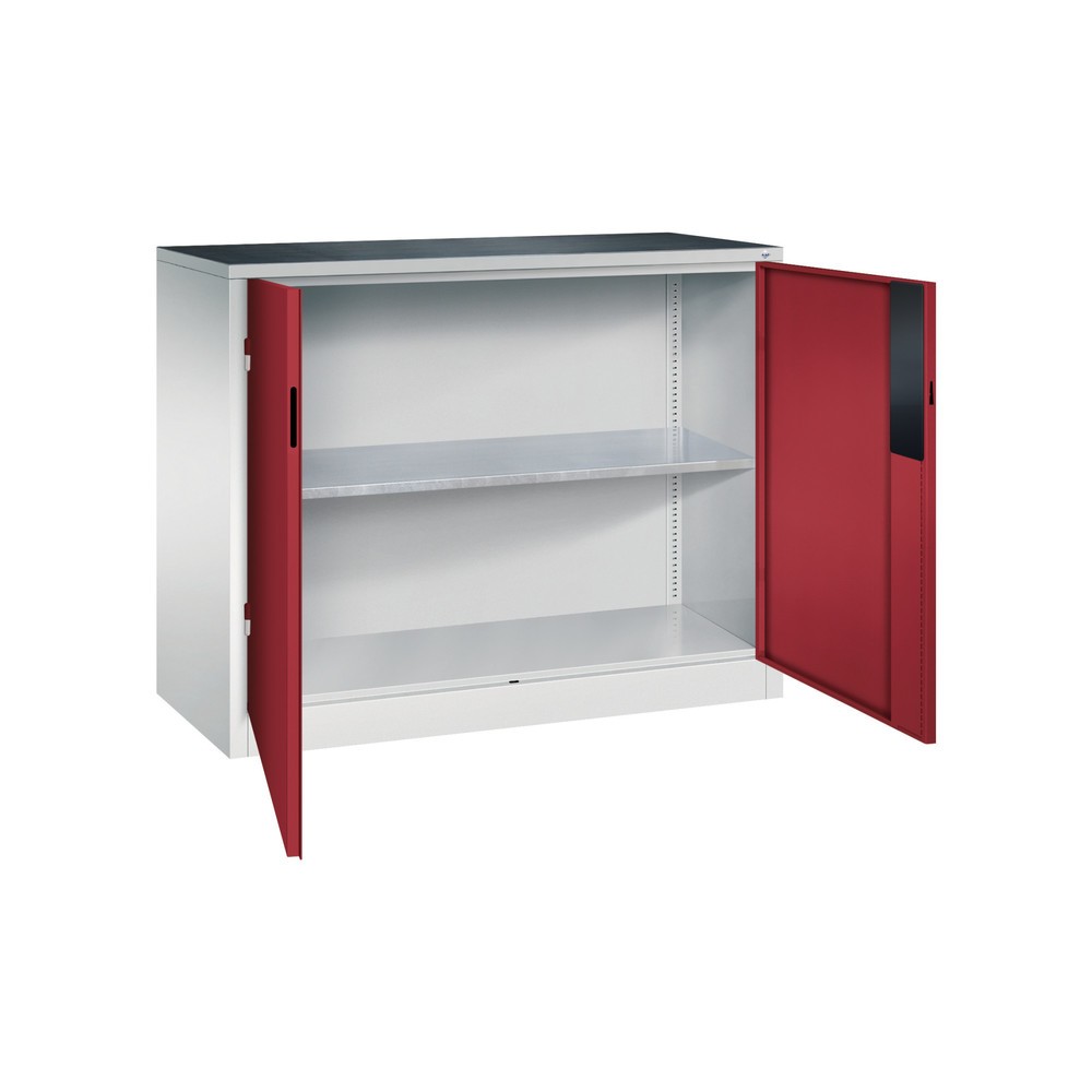 Produktabbildung Nr. 4: C+P Schwerlastschrank mit 1 Fachboden, HxBxT 1.000 x 1.200 x 500 mm, lichtgrau, rubinrot