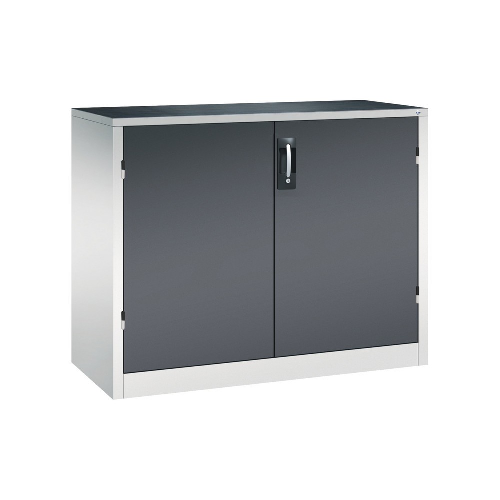 Produktabbildung: C+P Schwerlastschrank mit 1 Fachboden, HxBxT 1.000 x 1.200 x 500 mm, lichtgrau, schwarzgrau