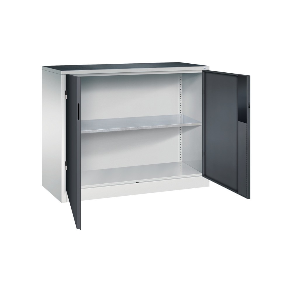 Produktabbildung Nr. 4: C+P Schwerlastschrank mit 1 Fachboden, HxBxT 1.000 x 1.200 x 500 mm, lichtgrau, schwarzgrau