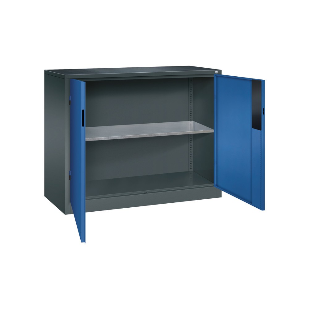 Produktabbildung Nr. 4: C+P Schwerlastschrank mit 1 Fachboden, HxBxT 1.000 x 1.200 x 500 mm, anthrazitgrau, enzianblau