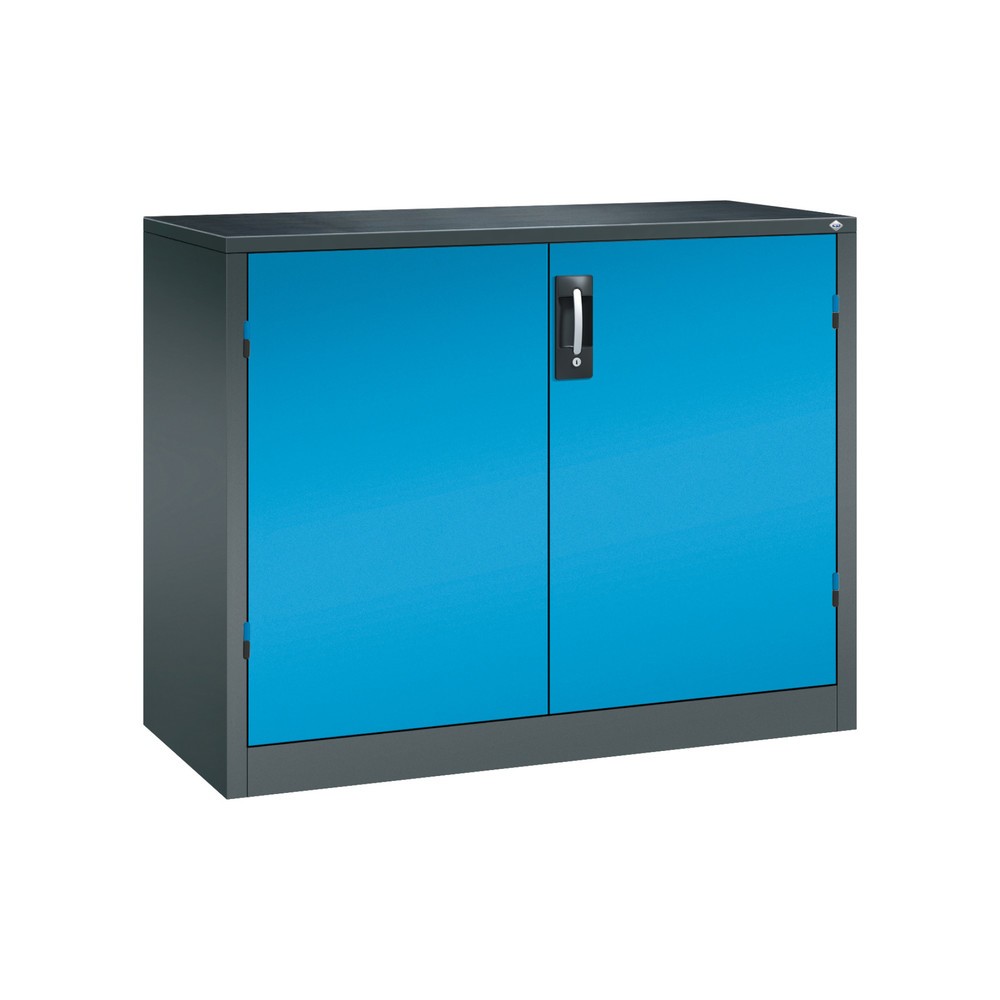 Produktabbildung: C+P Schwerlastschrank mit 1 Fachboden, HxBxT 1.000 x 1.200 x 500 mm, anthrazitgrau, lichtblau