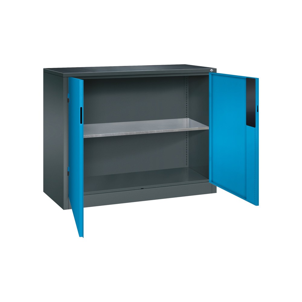 Produktabbildung Nr. 4: C+P Schwerlastschrank mit 1 Fachboden, HxBxT 1.000 x 1.200 x 500 mm, anthrazitgrau, lichtblau