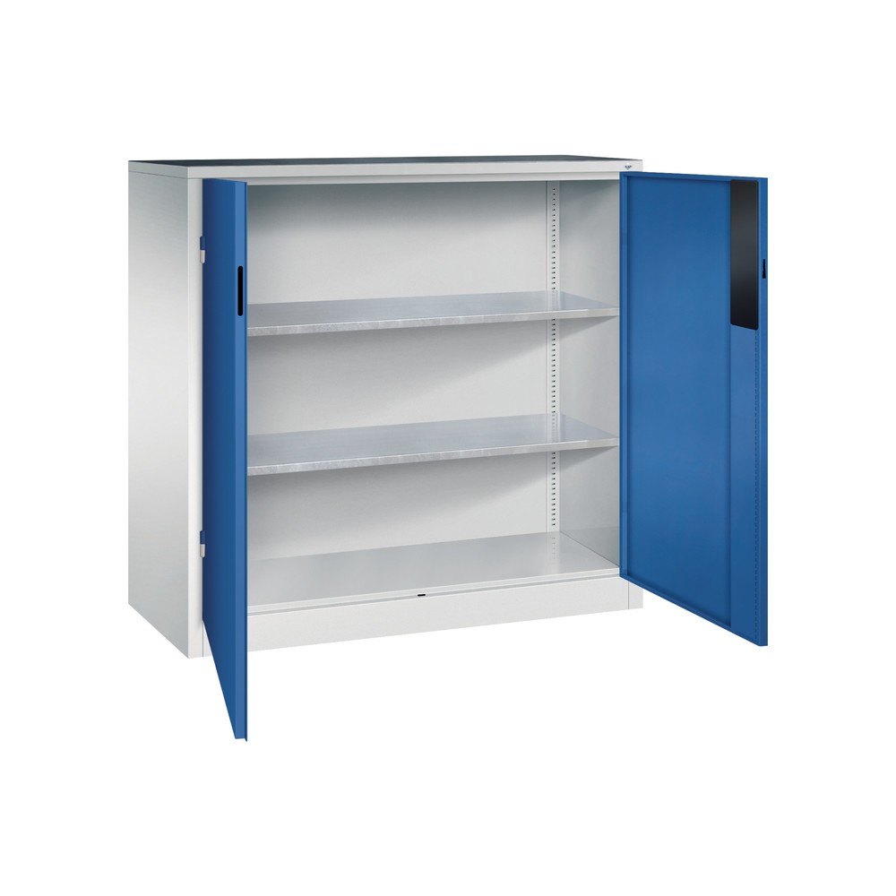Produktabbildung Nr. 4: C+P Schwerlastschrank mit 2 Fachböden, HxBxT 1.200 x 1.200 x 500 mm, lichtgrau, enzianblau