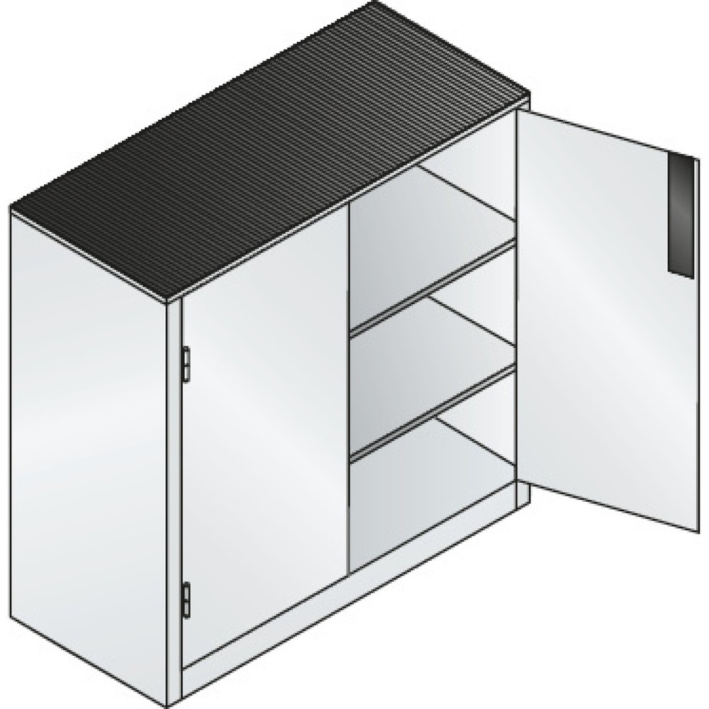 Produktabbildung Nr. 3: C+P Schwerlastschrank mit 2 Fachböden, HxBxT 1.200 x 1.200 x 500 mm, lichtgrau, lichtblau