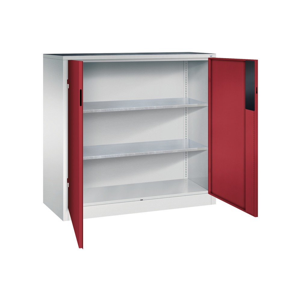 Produktabbildung Nr. 4: C+P Schwerlastschrank mit 2 Fachböden, HxBxT 1.200 x 1.200 x 500 mm, lichtgrau, rubinrot