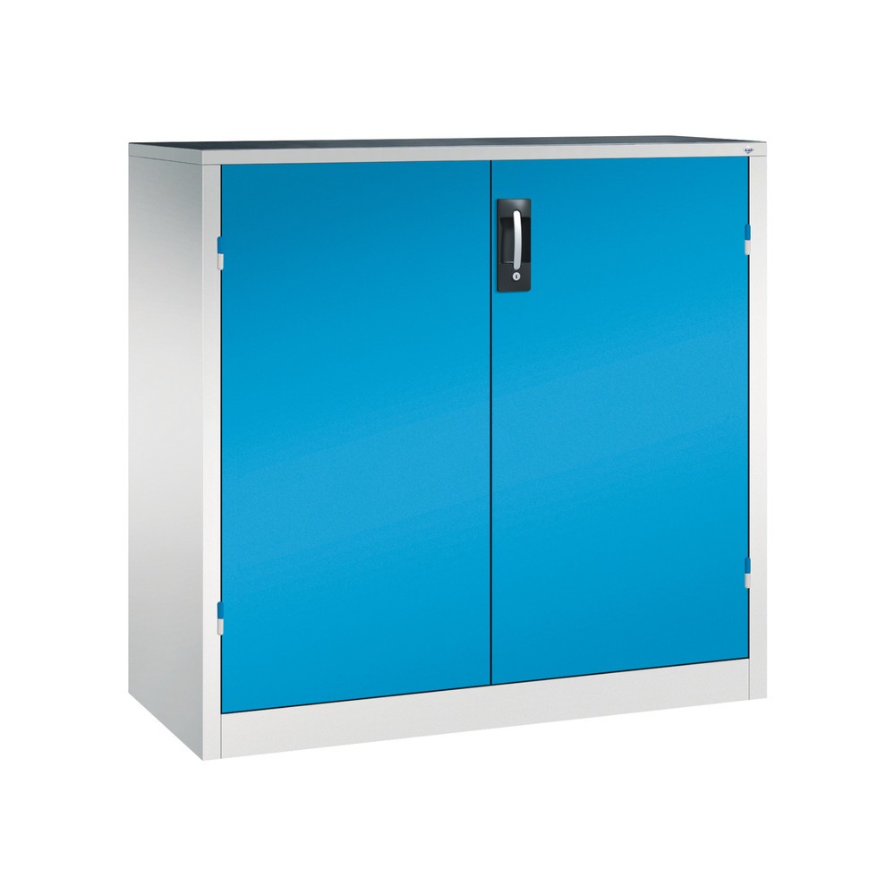 Produktabbildung: C+P Schwerlastschrank mit 2 Fachböden, HxBxT 1.200 x 1.200 x 500 mm, lichtgrau, lichtblau