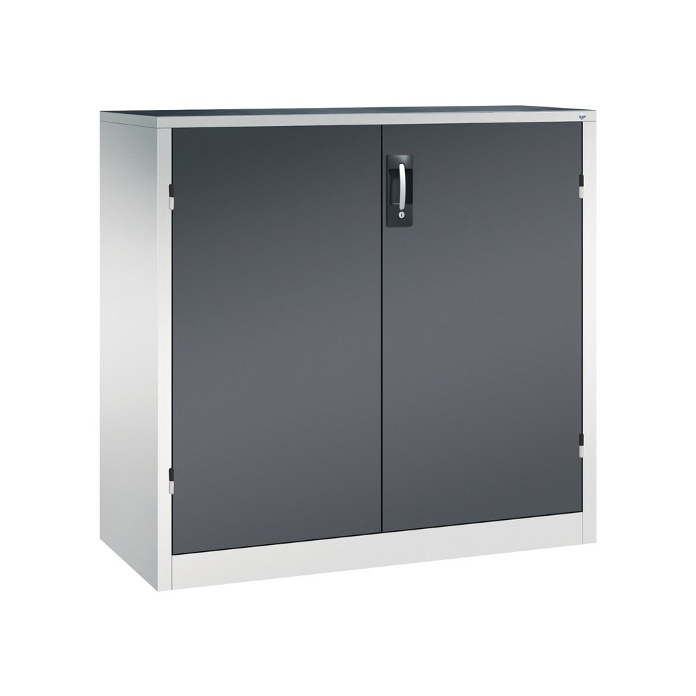 Produktabbildung: C+P Schwerlastschrank mit 2 Fachböden, HxBxT 1.200 x 1.200 x 500 mm, lichtgrau, schwarzgrau