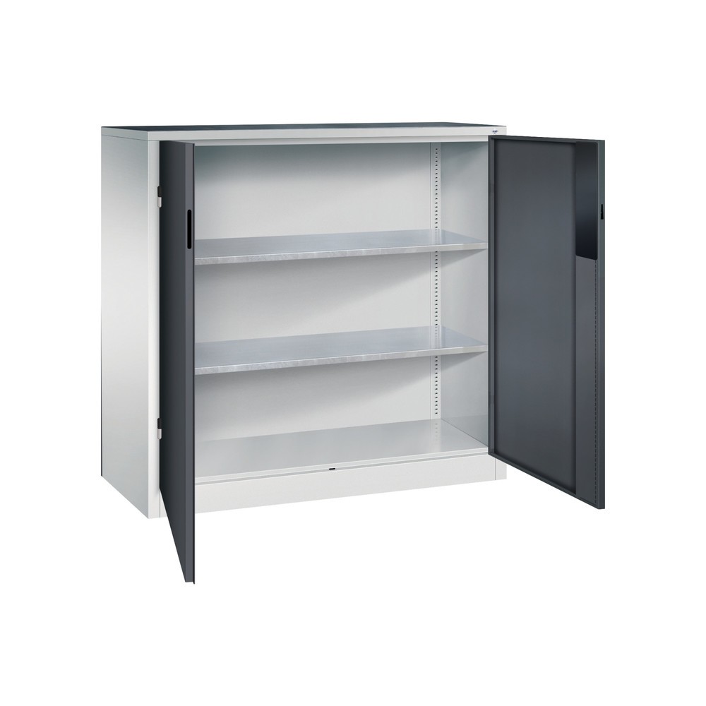 Produktabbildung Nr. 4: C+P Schwerlastschrank mit 2 Fachböden, HxBxT 1.200 x 1.200 x 500 mm, lichtgrau, schwarzgrau