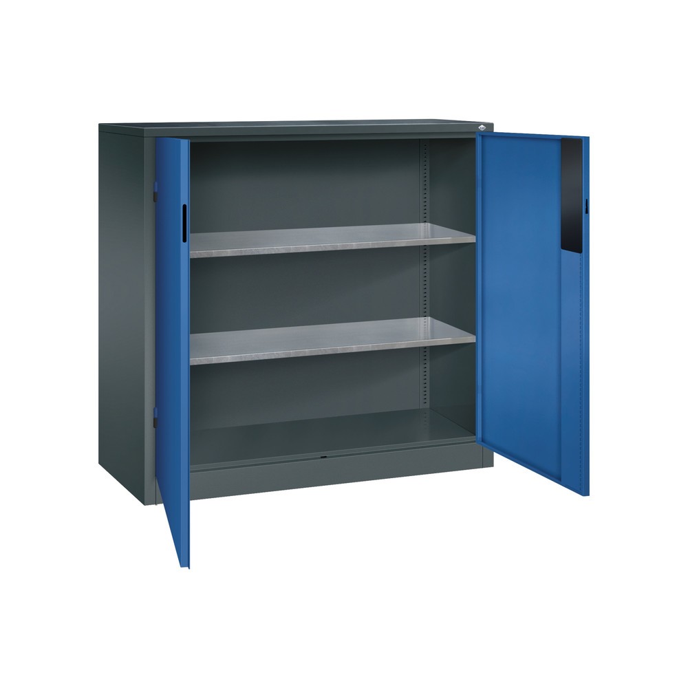 Produktabbildung Nr. 4: C+P Schwerlastschrank mit 2 Fachböden, HxBxT 1.200 x 1.200 x 500 mm, anthrazitgrau, enzianblau