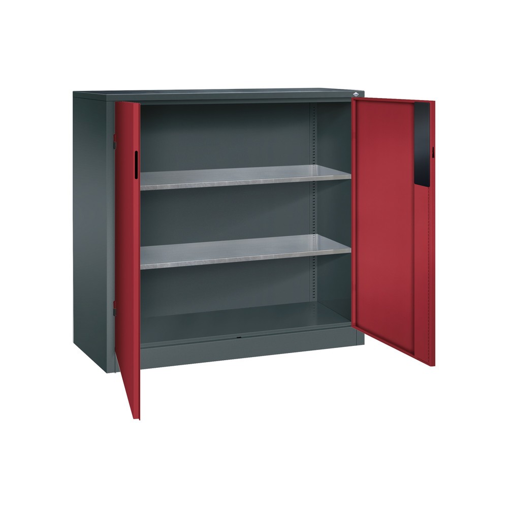 Produktabbildung Nr. 4: C+P Schwerlastschrank mit 2 Fachböden, HxBxT 1.200 x 1.200 x 500 mm, anthrazitgrau, rubinrot