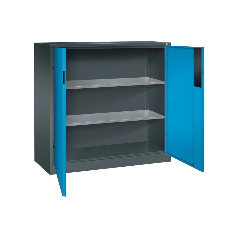 Produktabbildung Nr. 4: C+P Schwerlastschrank mit 2 Fachböden, HxBxT 1.200 x 1.200 x 500 mm, anthrazitgrau, lichtblau