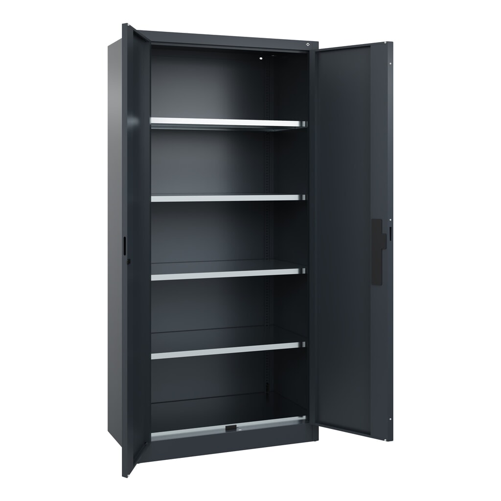 C+P Schwerlastschrank mit 4 Fachböden, HxBxT 1.950 x 930 x 500 mm, anthrazitgrau, anthrazitgrau Produktabbildung Nr. 6: C+P Schwerlastschrank mit 4 Fachböden, HxBxT 1.950 x 930 x 500 mm, anthrazitgrau, anthrazitgrau