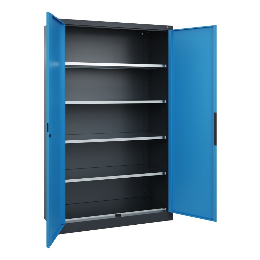 Produktabbildung Nr. 3: C+P Schwerlastschrank mit 4 Fachböden, HxBxT 1.950 x 1.200 x 500 mm, anthrazitgrau, lichtblau