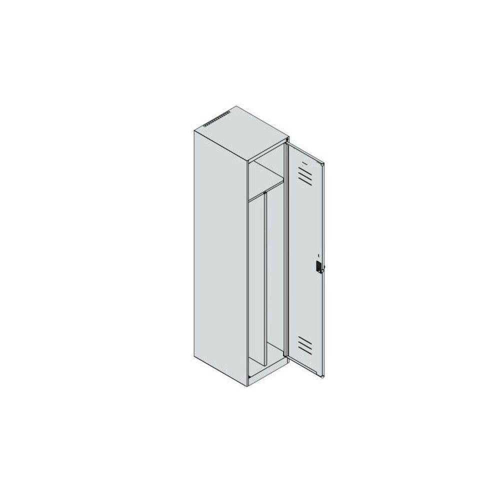 C+P Spind Classic PLUS, 1 Abteil, HxBxT 1.850 x 400 x 500 mm, lichtgrau, anthrazitgrau, für Vorhängeschloss, mit Mitteltrennwand Produktabbildung Nr. 7: C+P Spind Classic PLUS, 1 Abteil, HxBxT 1.850 x 400 x 500 mm, lichtgrau, anthrazitgrau, für Vorhängeschloss, mit Mitteltrennwand