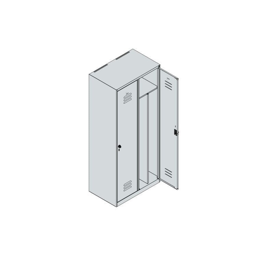 Produktabbildung Nr. 7: C+P Spind Classic PLUS, 2 Abteile, HxBxT 1.850 x 800 x 500 mm, anthrazitgrau, lichtgrau, für Vorhängeschloss, mit Mitteltrennwand