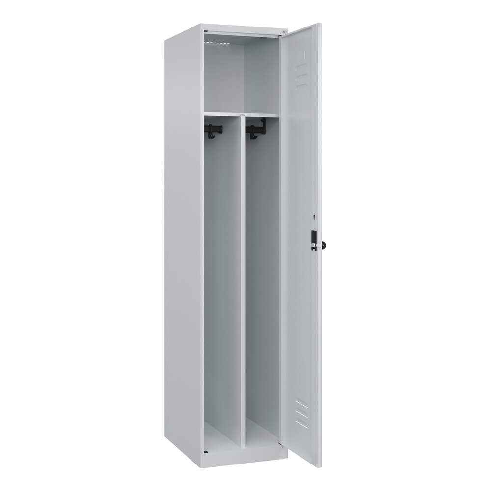C+P Spind Classic PLUS, 1 Abteil, HxBxT 1.850 x 400 x 500 mm, lichtgrau, lichtgrau, für Vorhängeschloss, mit Mitteltrennwand Produktabbildung Nr. 1: C+P Spind Classic PLUS, 1 Abteil, HxBxT 1.850 x 400 x 500 mm, lichtgrau, lichtgrau, für Vorhängeschloss, mit Mitteltrennwand