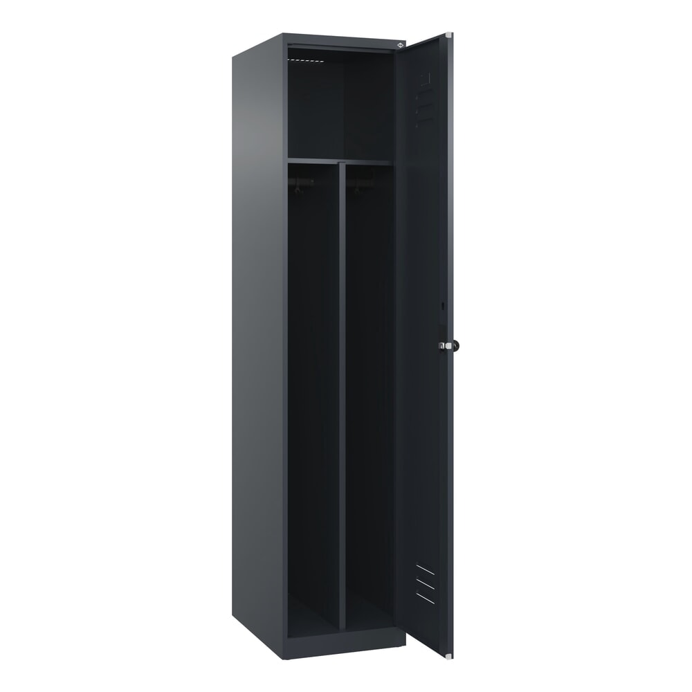 C+P Spind Classic PLUS, 1 Abteil, HxBxT 1.850 x 400 x 500 mm, anthrazitgrau, anthrazitgrau, für Vorhängeschloss, mit Mitteltrennwand Produktabbildung Nr. 1: C+P Spind Classic PLUS, 1 Abteil, HxBxT 1.850 x 400 x 500 mm, anthrazitgrau, anthrazitgrau, für Vorhängeschloss, mit Mitteltrennwand