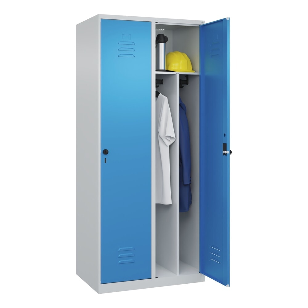 Produktabbildung Nr. 10: C+P Spind Classic PLUS, 2 Abteile, HxBxT 1.850 x 800 x 500 mm, lichtgrau, lichtblau, für Vorhängeschloss, mit Mitteltrennwand