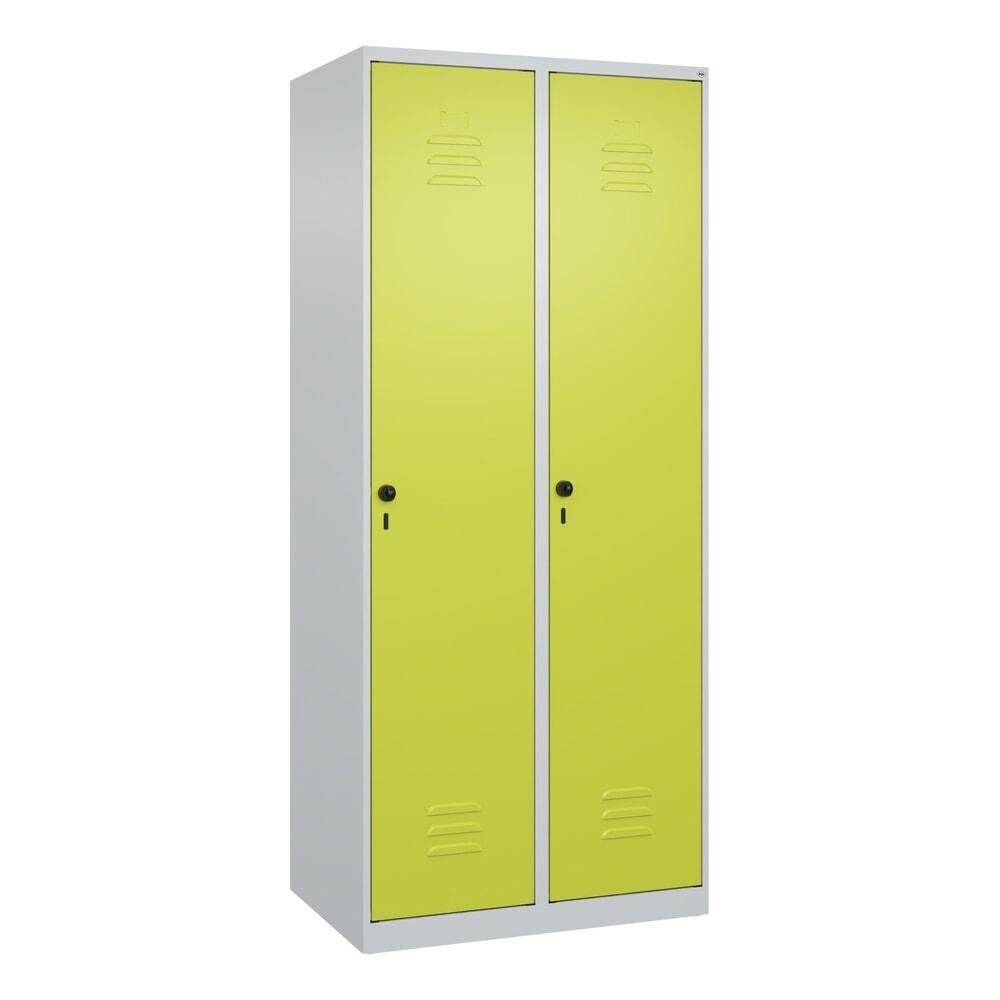 Produktabbildung Nr. 9: C+P Spind Classic PLUS, 2 Abteile, HxBxT 1.850 x 800 x 500 mm, lichtgrau, clowngrün, für Vorhängeschloss, mit Mitteltrennwand