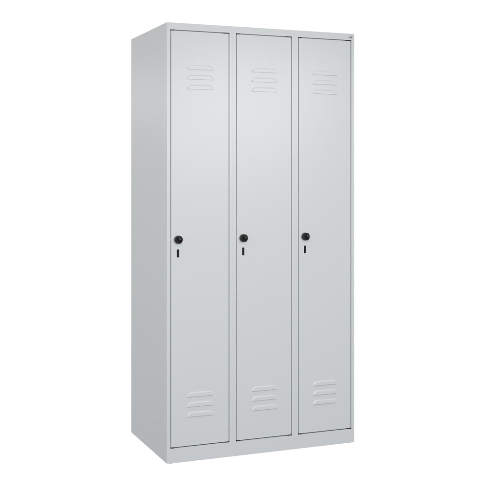 Produktabbildung Nr. 9: C+P Spind Classic PLUS, 3 Abteile, HxBxT 1.850 x 900 x 500 mm, lichtgrau, lichtgrau, für Vorhängeschloss, mit Mitteltrennwand