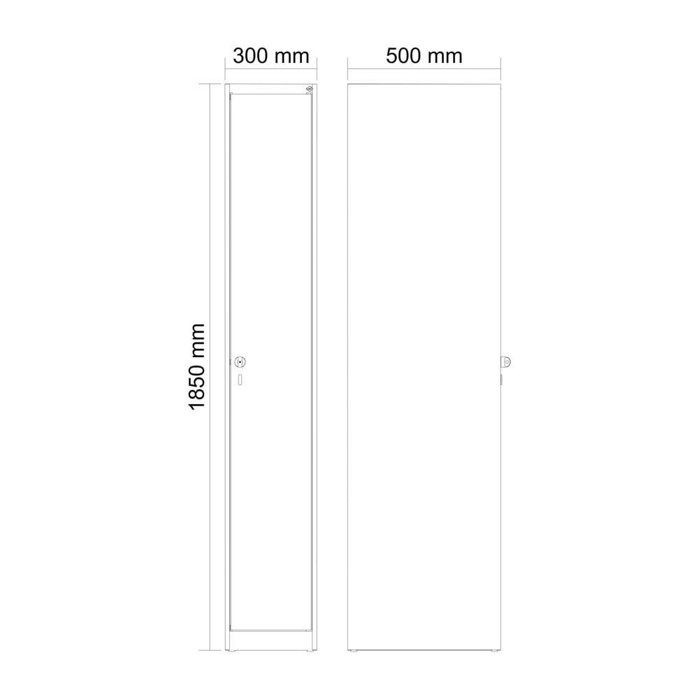 Produktabbildung Nr. 8: C+P Spind Classic PLUS, 1 Abteil, HxBxT 1.850 x 300 x 500 mm, lichtgrau, lichtblau, Zylinderschloss, ohne Mitteltrennwand