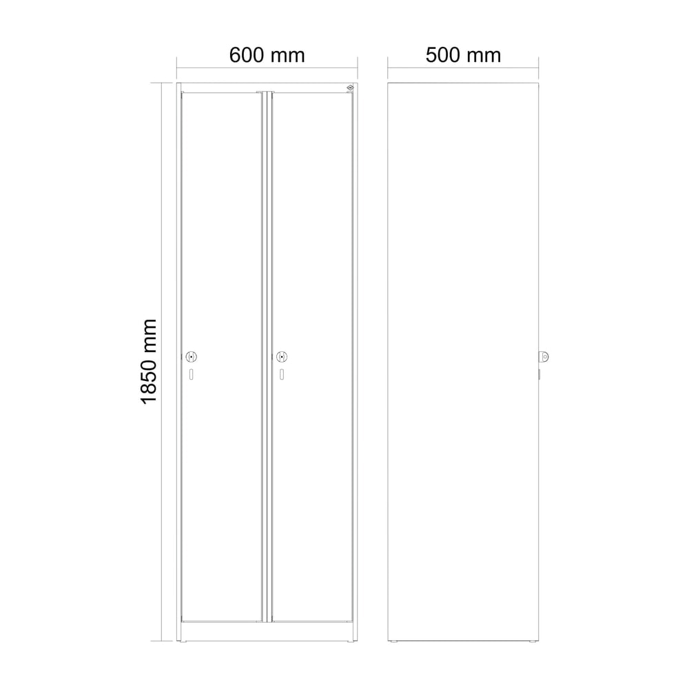 Produktabbildung Nr. 7: C+P Spind Classic PLUS, 2 Abteile, HxBxT 1.850 x 600 x 500 mm, lichtgrau, clowngrün, für Vorhängeschloss, ohne Mitteltrennwand