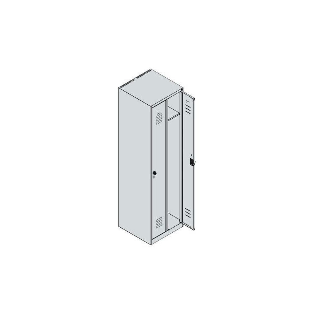 C+P Spind Classic PLUS, 2 Abteile, HxBxT 1.850 x 500 x 500 mm, lichtgrau, rubinrot, Zylinderschloss, ohne Mitteltrennwand Produktabbildung Nr. 8: C+P Spind Classic PLUS, 2 Abteile, HxBxT 1.850 x 500 x 500 mm, lichtgrau, rubinrot, Zylinderschloss, ohne Mitteltrennwand
