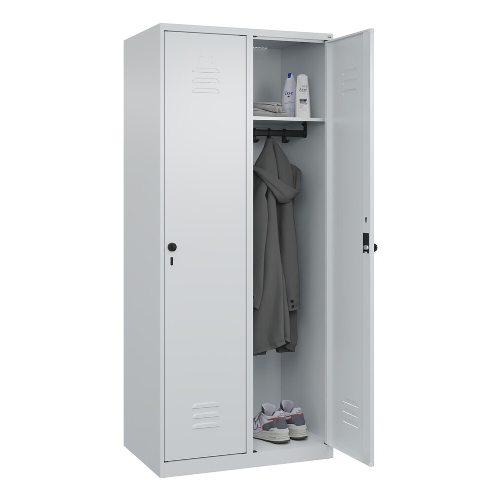 Produktabbildung Nr. 10: C+P Spind Classic PLUS, 2 Abteile, HxBxT 1.850 x 800 x 500 mm, lichtgrau, lichtgrau, für Vorhängeschloss, ohne Mitteltrennwand