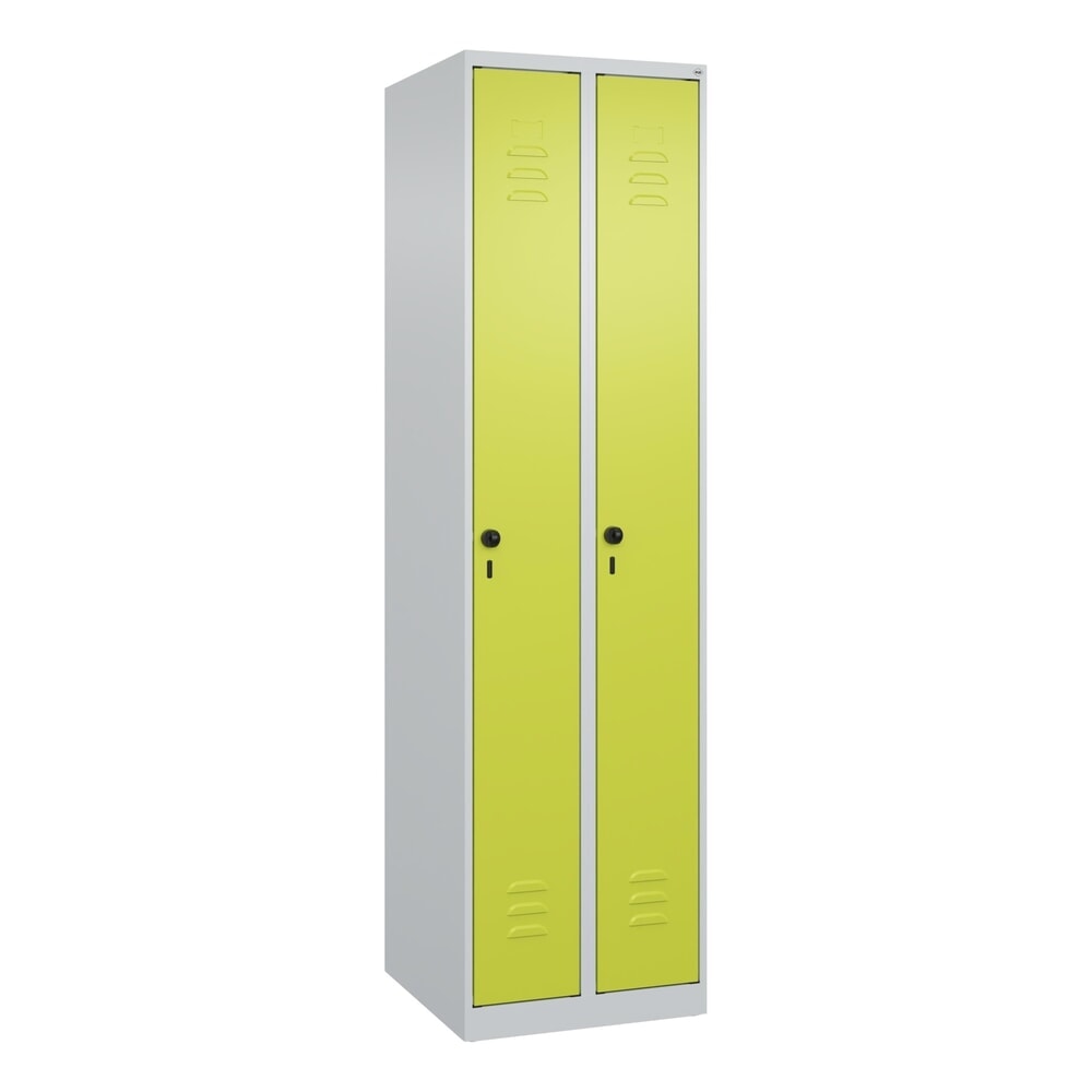 Produktabbildung Nr. 9: C+P Spind Classic PLUS, 2 Abteile, HxBxT 1.850 x 500 x 500 mm, lichtgrau, clowngrün, für Vorhängeschloss, ohne Mitteltrennwand