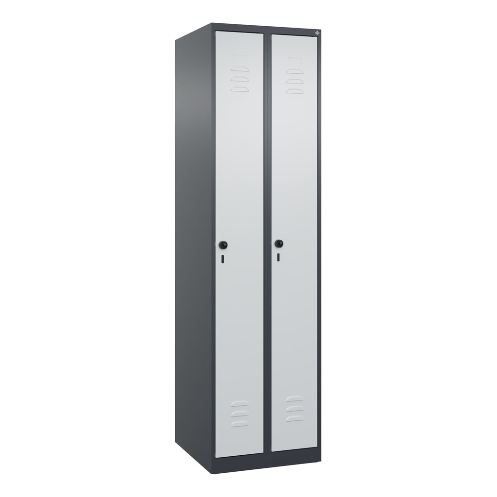Produktabbildung Nr. 9: C+P Spind Classic PLUS, 2 Abteile, HxBxT 1.850 x 500 x 500 mm, anthrazitgrau, lichtgrau, für Vorhängeschloss, ohne Mitteltrennwand
