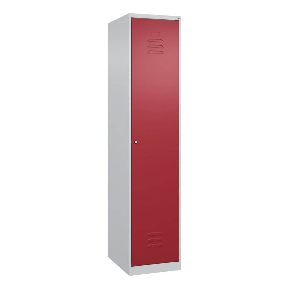 Produktabbildung Nr. 9: C+P Spind Classic PLUS, 1 Abteil, HxBxT 1.850 x 400 x 500 mm, lichtgrau, rubinrot, Zylinderschloss, mit Mitteltrennwand