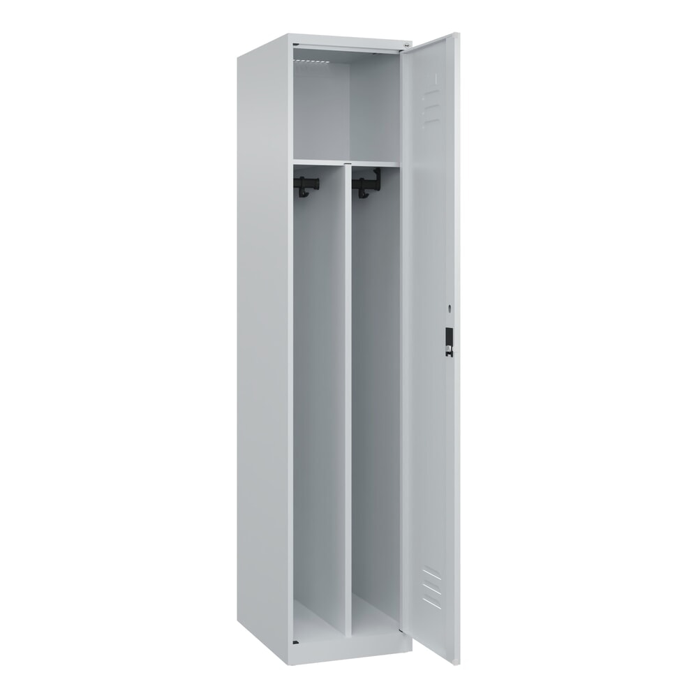 C+P Spind Classic PLUS, 1 Abteil, HxBxT 1.850 x 400 x 500 mm, lichtgrau, lichtgrau, Zylinderschloss, mit Mitteltrennwand Produktabbildung Nr. 1: C+P Spind Classic PLUS, 1 Abteil, HxBxT 1.850 x 400 x 500 mm, lichtgrau, lichtgrau, Zylinderschloss, mit Mitteltrennwand