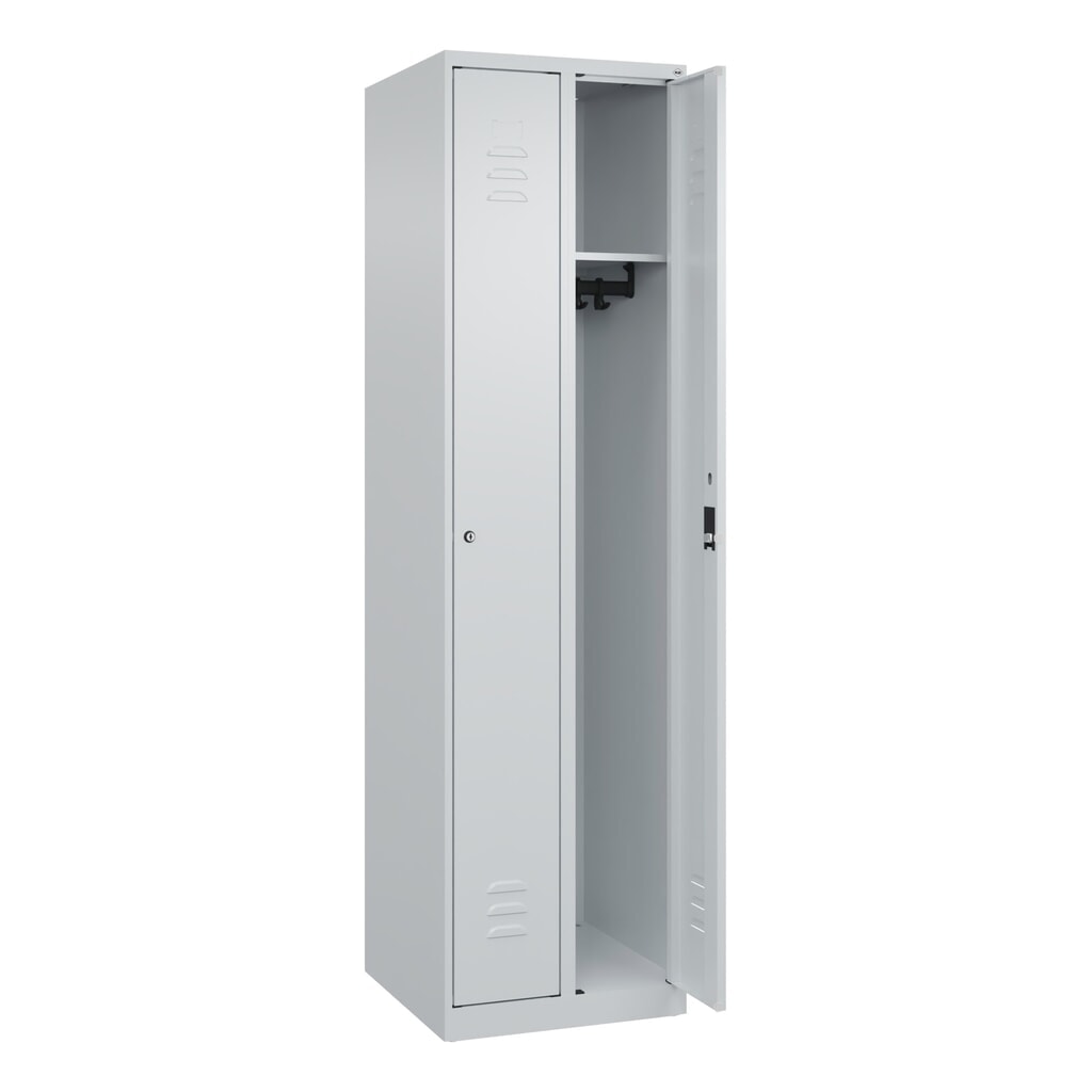 C+P Spind Classic PLUS, 2 Abteile, HxBxT 1.850 x 500 x 500 mm, lichtgrau, lichtgrau, Zylinderschloss, ohne Mitteltrennwand Produktabbildung Nr. 1: C+P Spind Classic PLUS, 2 Abteile, HxBxT 1.850 x 500 x 500 mm, lichtgrau, lichtgrau, Zylinderschloss, ohne Mitteltrennwand