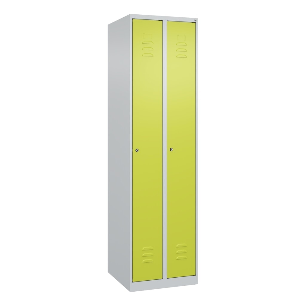 C+P Spind Classic PLUS, 2 Abteile, HxBxT 1.850 x 500 x 500 mm, lichtgrau, clowngrün, Zylinderschloss, ohne Mitteltrennwand Produktabbildung Nr. 9: C+P Spind Classic PLUS, 2 Abteile, HxBxT 1.850 x 500 x 500 mm, lichtgrau, clowngrün, Zylinderschloss, ohne Mitteltrennwand