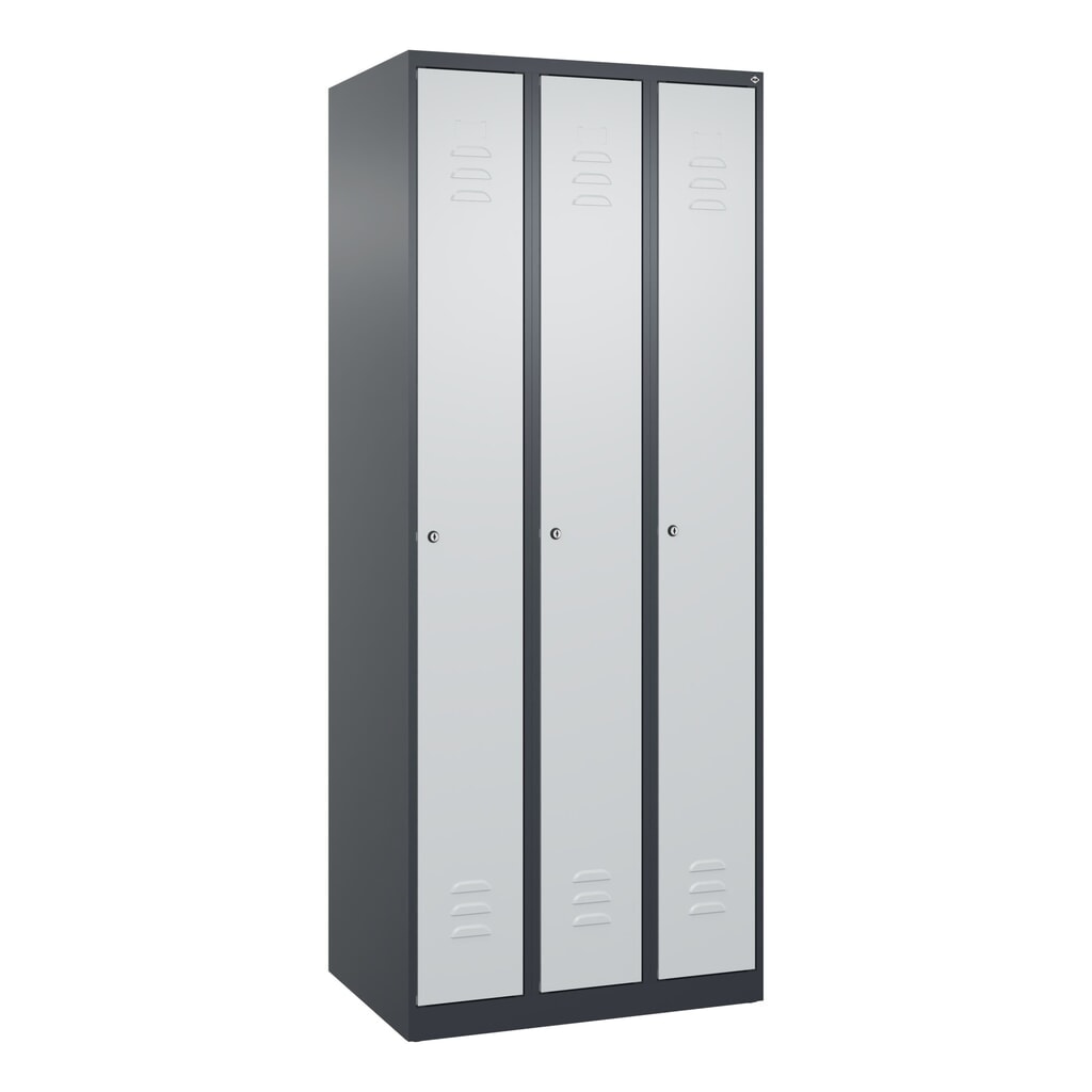 C+P Spind Classic PLUS, 3 Abteile, HxBxT 1.850 x 750 x 500 mm, anthrazitgrau, lichtgrau, Zylinderschloss, ohne Mitteltrennwand Produktabbildung Nr. 9: C+P Spind Classic PLUS, 3 Abteile, HxBxT 1.850 x 750 x 500 mm, anthrazitgrau, lichtgrau, Zylinderschloss, ohne Mitteltrennwand