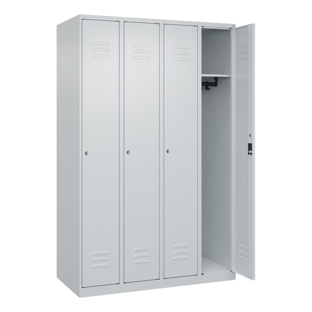 Produktabbildung Nr. 1: C+P Spind Classic PLUS, 4 Abteile, HxBxT 1.850 x 1.200 x 500 mm, lichtgrau, lichtgrau, Zylinderschloss, ohne Mitteltrennwand