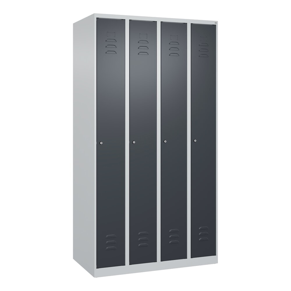 Produktabbildung Nr. 9: C+P Spind Classic PLUS, 4 Abteile, HxBxT 1.850 x 1.000 x 500 mm, lichtgrau, anthrazitgrau, Zylinderschloss, ohne Mitteltrennwand
