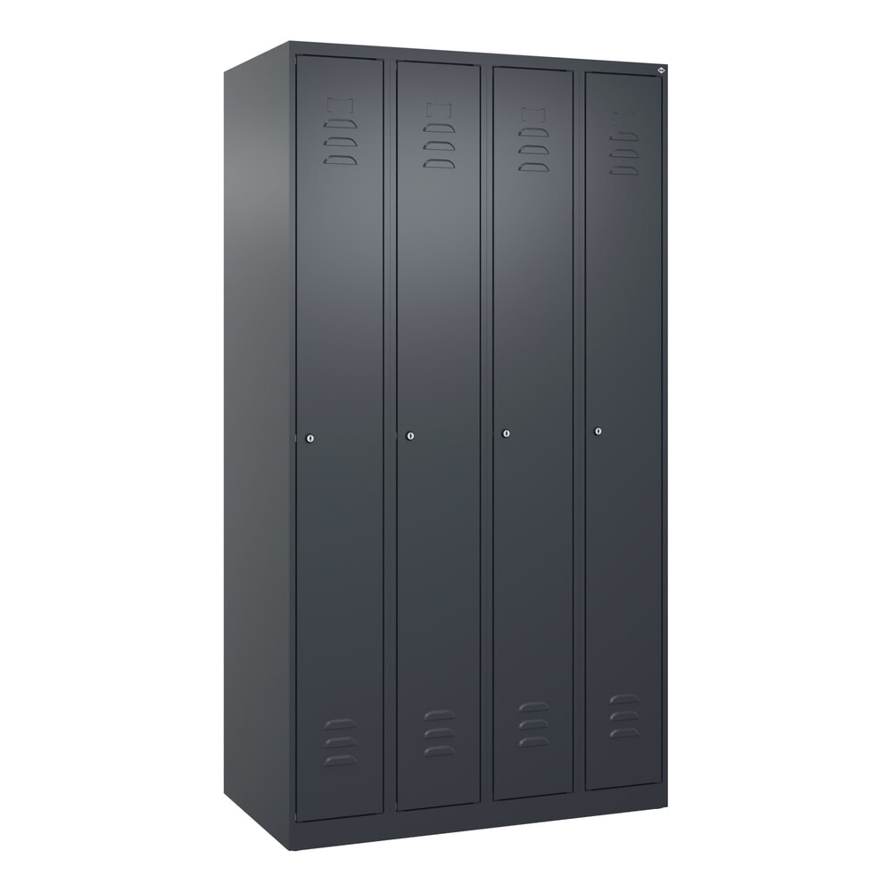 Produktabbildung Nr. 9: C+P Spind Classic PLUS, 4 Abteile, HxBxT 1.850 x 1.000 x 500 mm, anthrazitgrau, anthrazitgrau, Zylinderschloss, ohne Mitteltrennwand