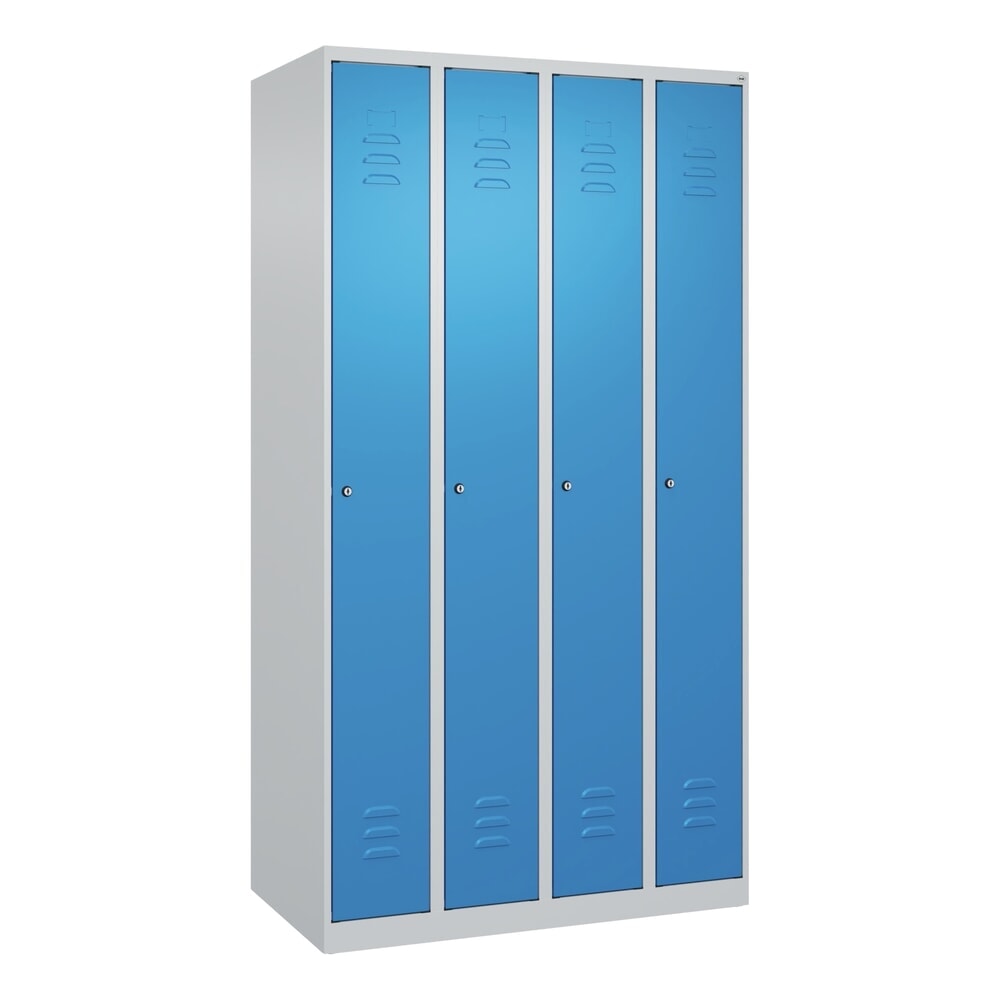 Produktabbildung Nr. 9: C+P Spind Classic PLUS, 4 Abteile, HxBxT 1.850 x 1.000 x 500 mm, lichtgrau, lichtblau, Zylinderschloss, ohne Mitteltrennwand