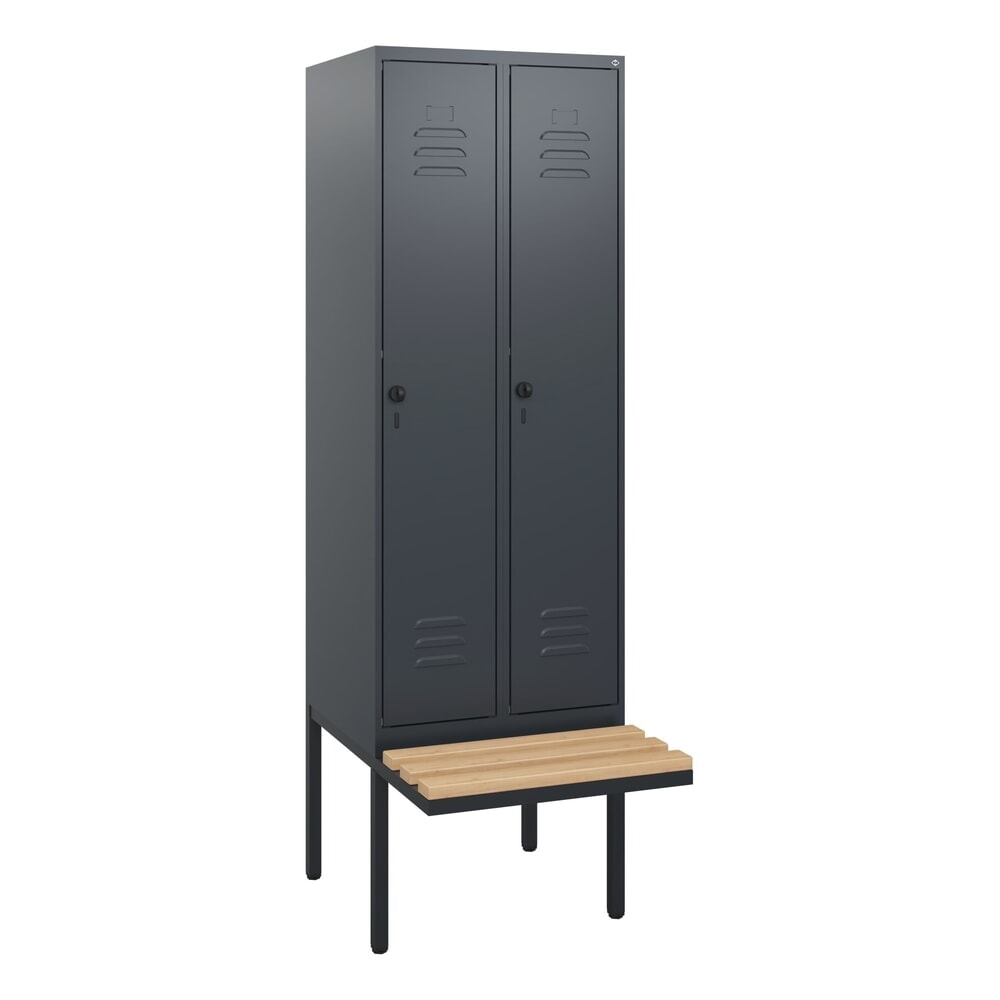 C+P Spind Classic PLUS, 2 Abteile, HxBxT 1.950 x 600 x 815 mm, für Vorhängeschloss, auskragende Bank aus Buche, anthrazitgrau, anthrazitgrau Produktabbildung Nr. 9: C+P Spind Classic PLUS, 2 Abteile, HxBxT 1.950 x 600 x 815 mm, für Vorhängeschloss, auskragende Bank aus Buche, anthrazitgrau, anthrazitgrau