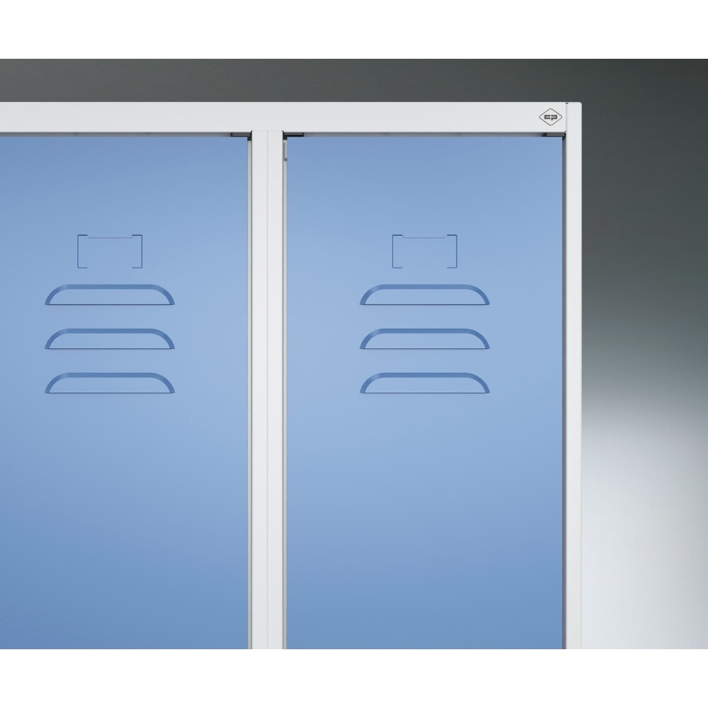 Produktabbildung Nr. 7: C+P Schwarz-Weiß-Spind Classic PLUS, 2 Abteile, HxBxT 2.120 x 600 x 815 mm, für Vorhängeschloss, auskragende Bank aus Buche, anthrazitgrau, anthrazitgrau